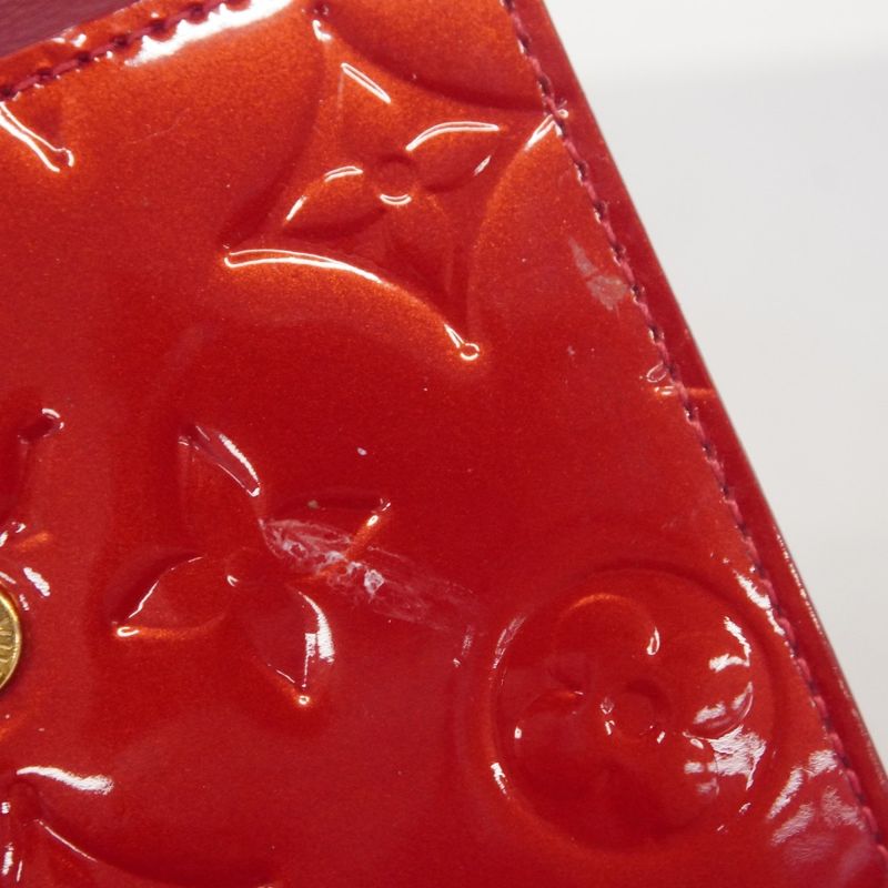 Louis Vuitton Trifold Wallet Vernis Portefeuille Elise M93529 Pomme D'amour