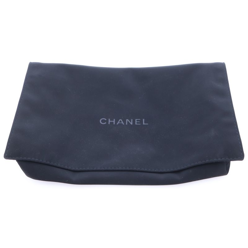 Chanel Matelasse Chain Wallet Shoulder Bag Black Caviar Skin Gold Hardware