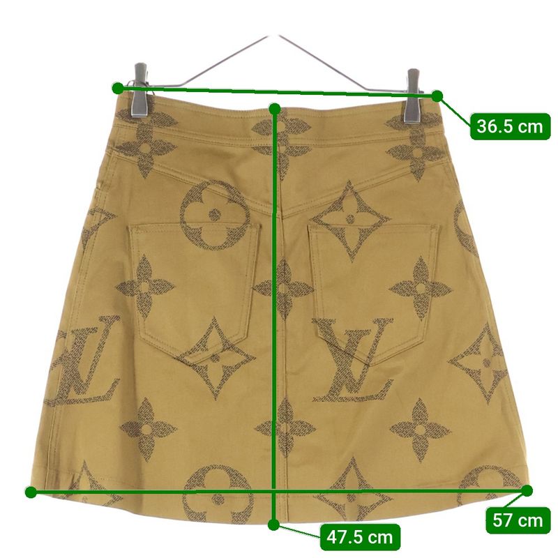 Louis Vuitton 19SS Monogram Giant Reverse Allover Zip Design Mini Skirt Brown
