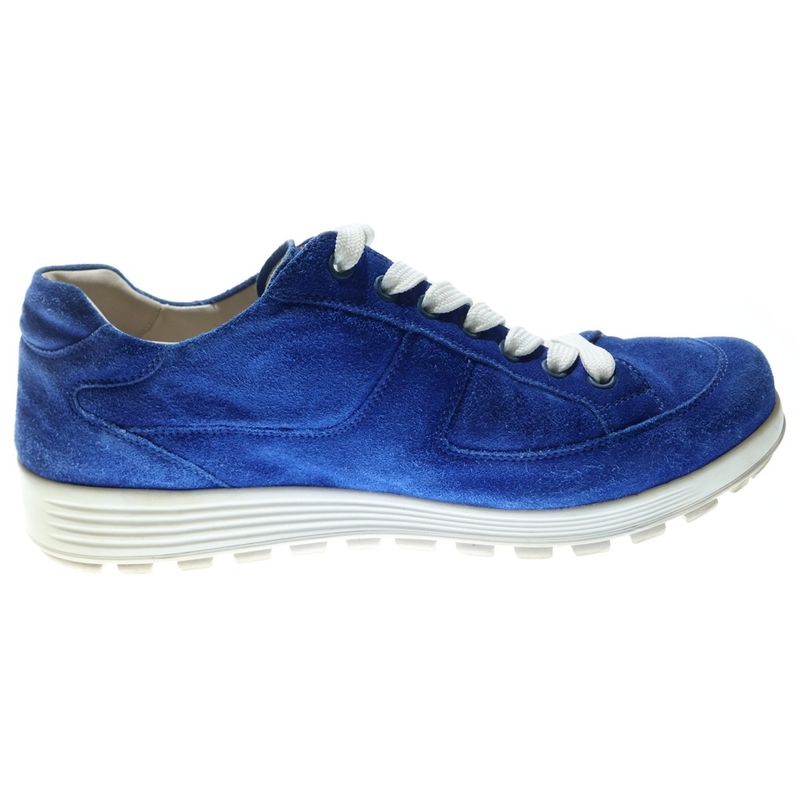 Prada Side Logo Suede Low Cut Sneakers Blue 2641