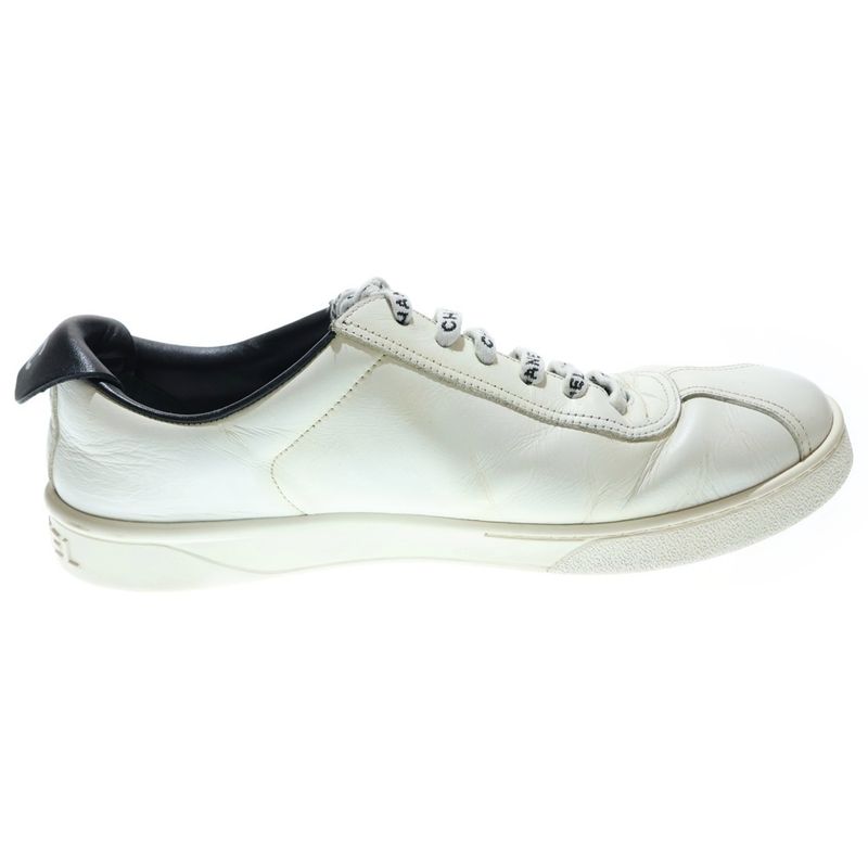 Chanel Coco Mark Calf Leather Low Cut Sneakers White G34145