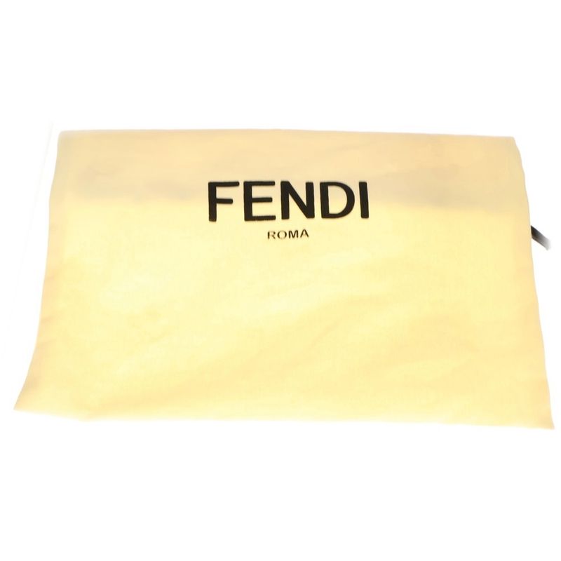 Fendi Canai Flower Mini Chain Shoulder Bag Shoulder Pochette Pink Beige Leather