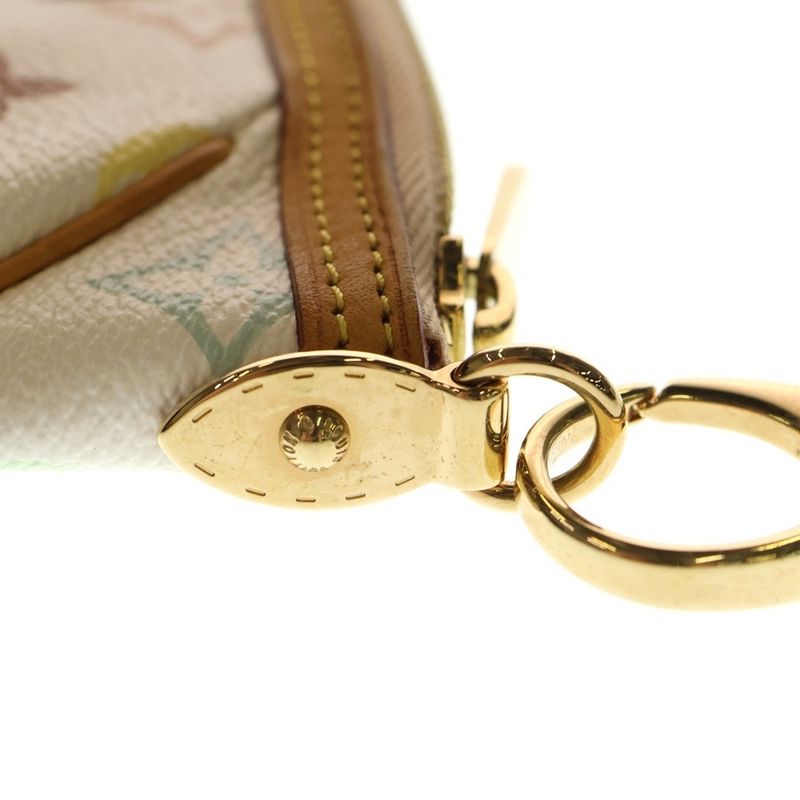 Chanel Pochette Mila MM Monogram Multicolor PVC Leather Accessory Pouch Handbag