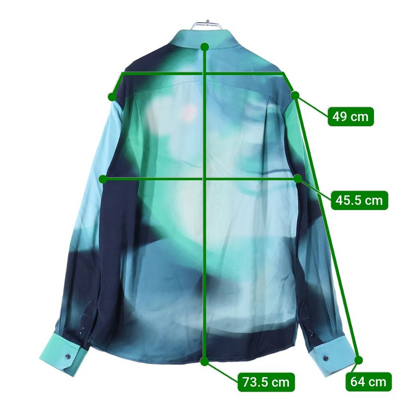 Louis Vuitton 21AW Silk-blend Gradient Rayon Open Collar Long Sleeve Shirt