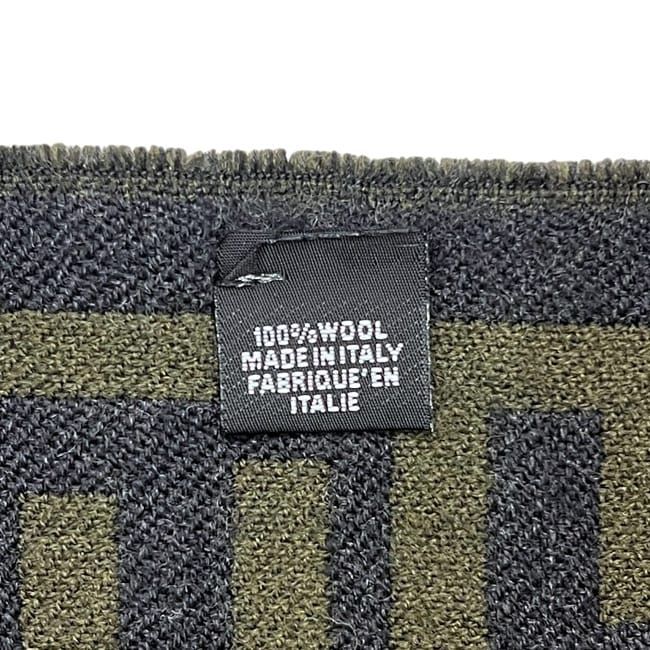 Fendi Scarf Khaki Green Zucca Cleaned Excellent Condition Wool