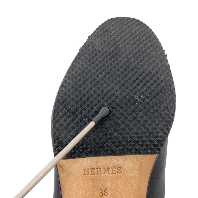 Hermes NEO Kelly Leather Short Boots - 38 - Black - Women's