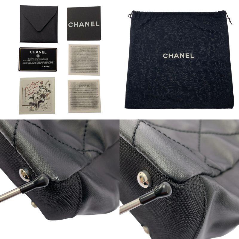 Chanel - Paris Biavits PM Coco Mark PVC Leather Tote Bag - Black - Women's