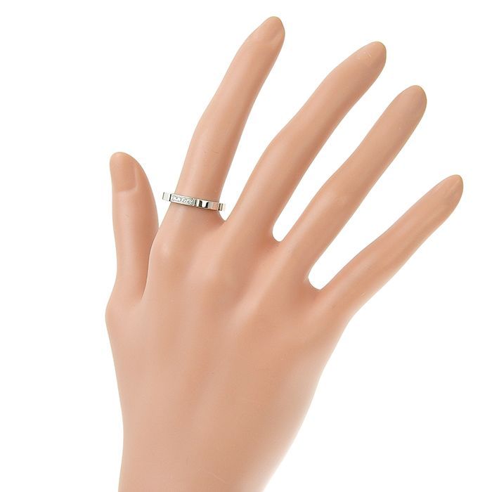 Cartier Maillon Panthère Diamond Ring 18K White Gold 750 White Gold Diamond #53