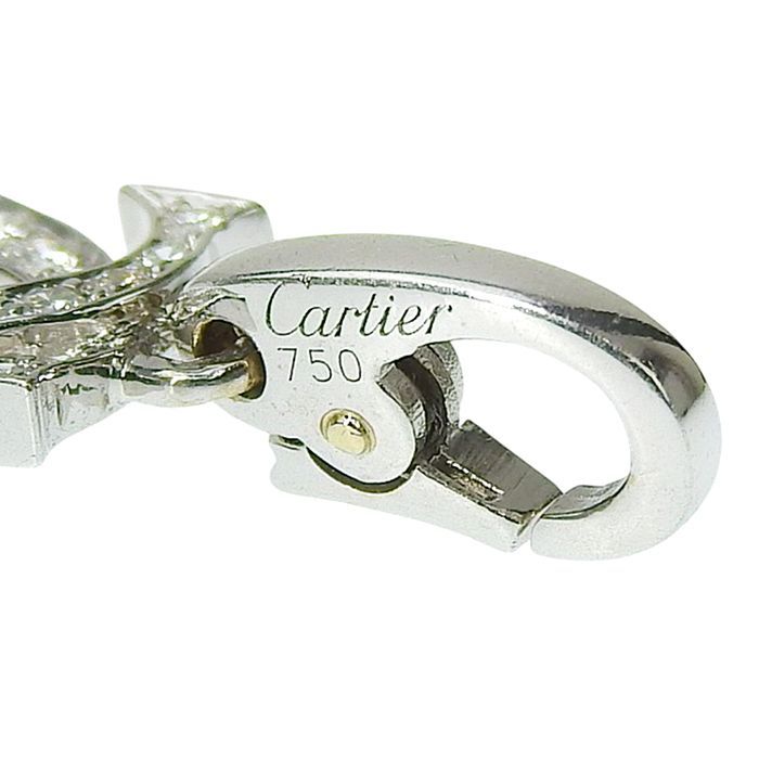 Cartier 2ccharm Diamond Pendant Top 18K White Gold 750 White Gold Diamond Charm