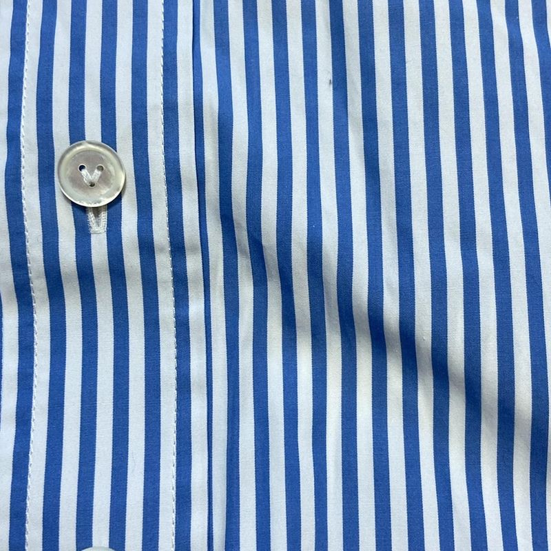 Bottega Veneta Long Sleeve Shirt Blouse Size 40 M Women - White And Blue Stripe