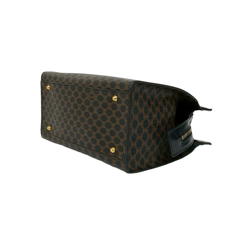 Celine Vintage Macadam Blason Pattern Leather Handbag Mini Tote Bag