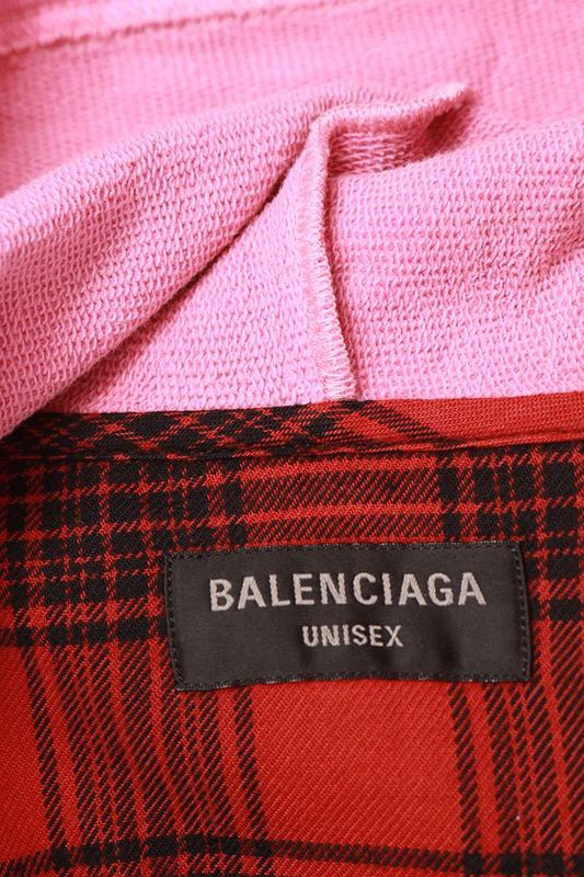 Balenciaga 23SS 746369 Tnm25 Hooded Check Shirt Hooded Checkered Long Sleeve