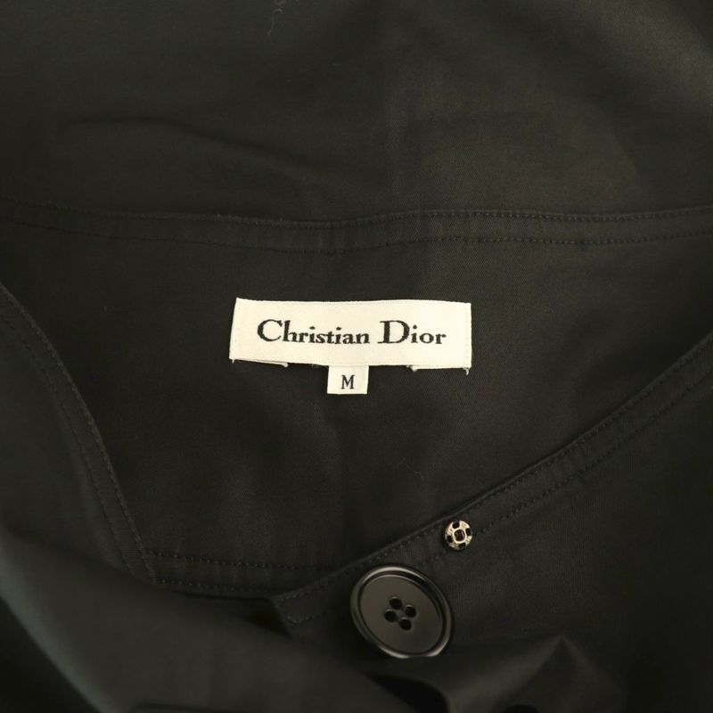 Christian DIOR Front Button Tucked Skirt Tight Skirt Knee Length M Black DF -