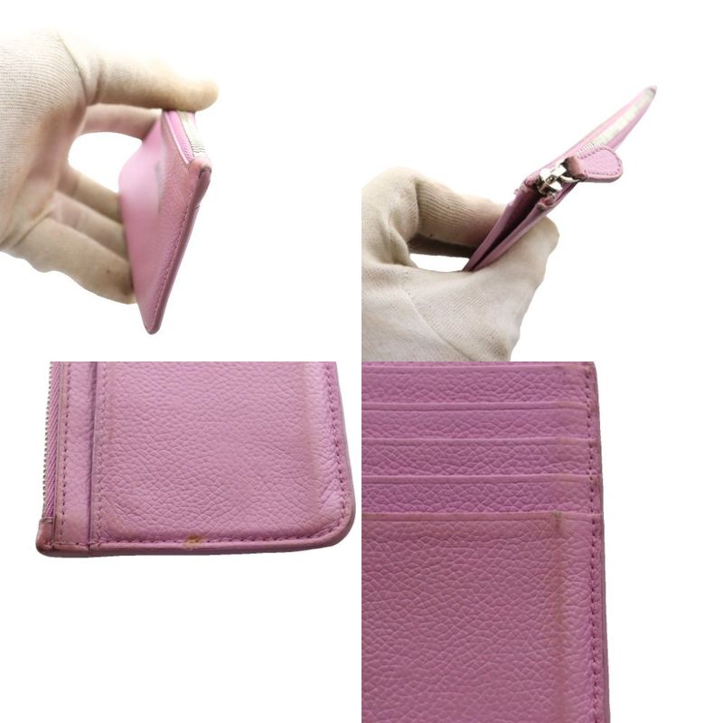 Balenciaga Fragment Case Coin Card Wallet Leather Logo Pink 637130 SS - OS