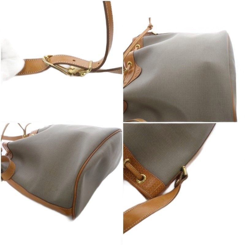 Christian DIOR Shoulder Bag One Shoulder Crossbody Drawstring Gray YO20 - OH