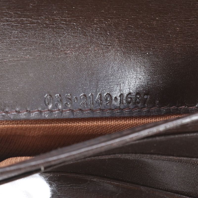 Gucci Horseshoe Clasp 035-2149 Leather Fold Wallet Compact Wallet Genuine