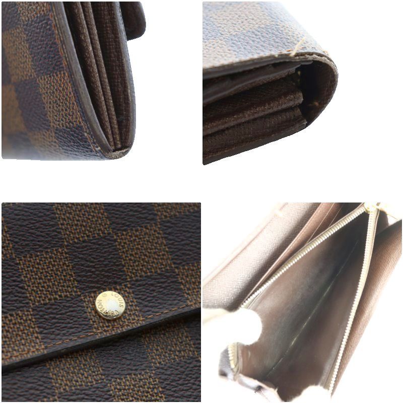 Louis Vuitton Portefeuille Sarah Long Wallet Fold Change Leather Genuine