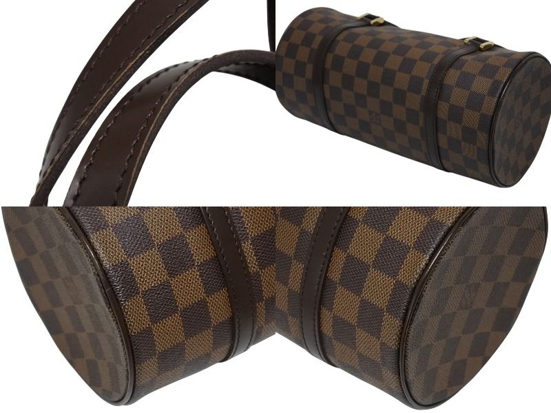 Louis Vuitton Handbag Drum Shape Tubular Damier Papillon 26 Brown Gold — view 8