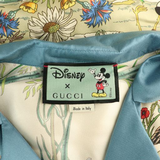 Gucci X Disney Silk Shirt Cubic Sleeve 36 Beige 596712 HK - OS