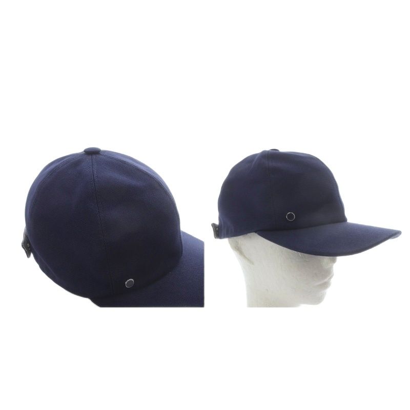 Hermes TESS Cap Hat Canvas 56 Navy YO9 - OH