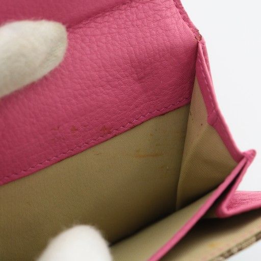 Dior Wallet Fold Canvas Leather Trotter Pattern W Hook Total Logo Silver