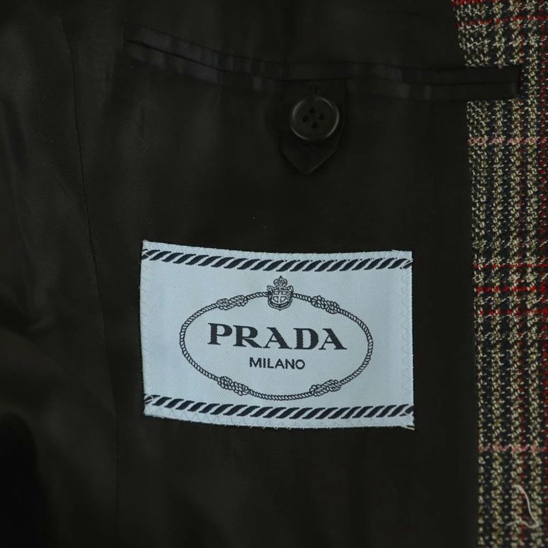 Prada 24AW P524oe Single-breasted Prince Of Wales Checked Jacket Tailored