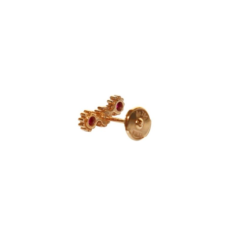 Christian DIOR Mimirose Earrings For Both Ears Stones 18K YG 750 Ruby 1.88g
