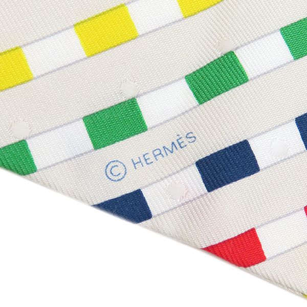 Hermes Scarf Twillie Silk Cles × Blue × Rouge [bouclerie Moderne Modern Buckle