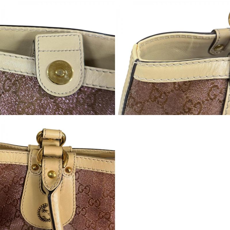 Gucci Scarlet Interlocking G GG Canvas Handbag GG Canvas 269953 Beige Ladies