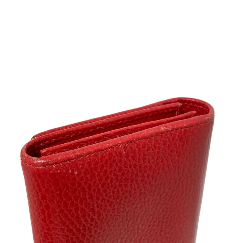 Gucci Swing Long Wallet 354498 Red L-shaped Zipper Leather