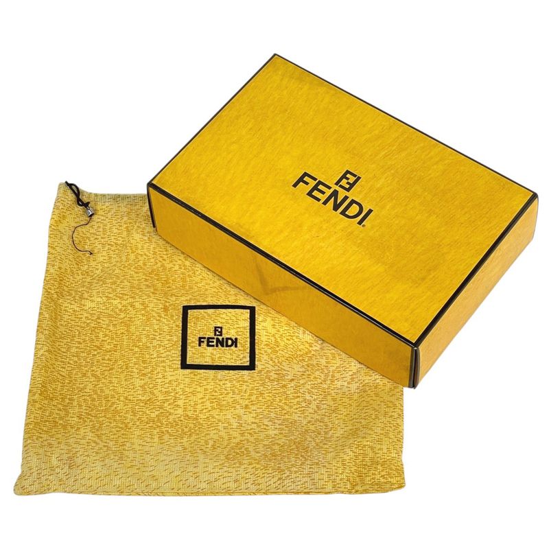 Fendi Zucca Logo Mamma Baguette Handbag One Shoulder Beaded Shoulder Bag