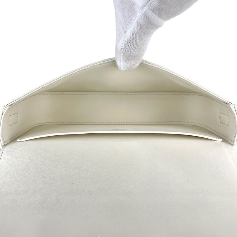 Celine Triomphe Shoulder Bag Shoulder Handbag Shoulder Bag Leather White Women