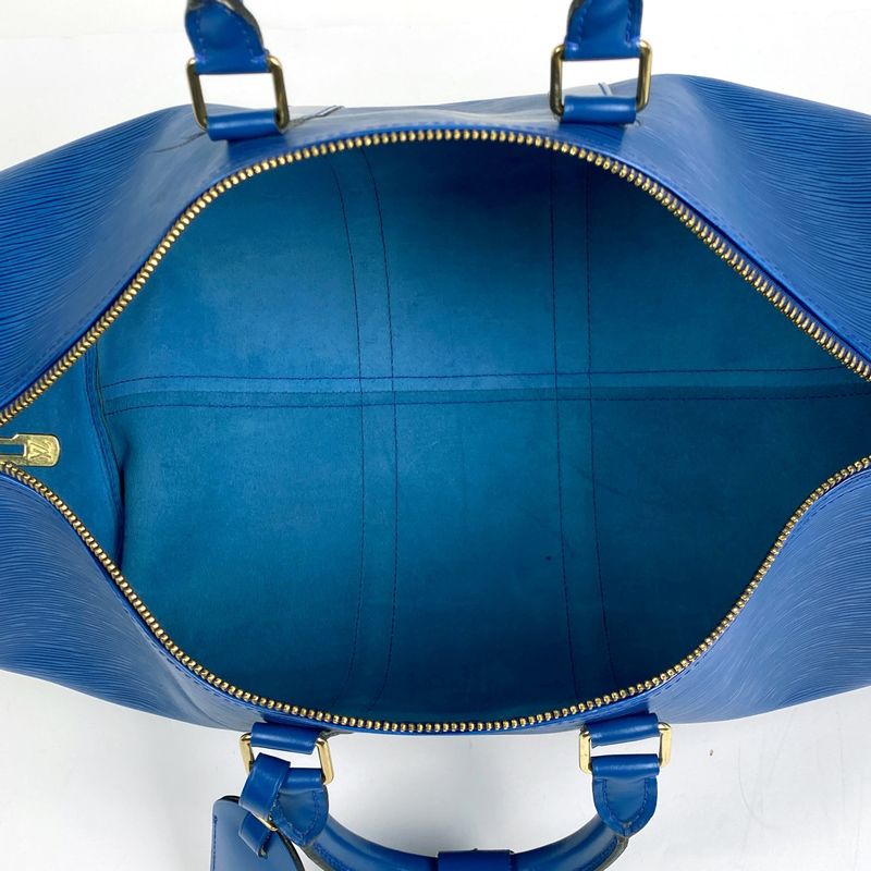Louis Vuitton Keepall 45 Handbag Travel Boston Bag Epi Toledo Blue M42975 Women
