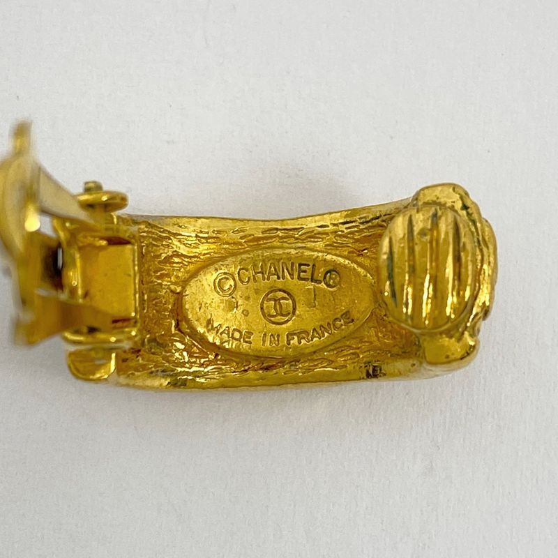 Chanel Design Earrings GP Gold Ladies