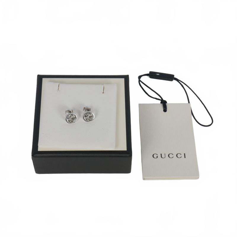 Gucci Interlocking G Stud Earrings In 925 Silver