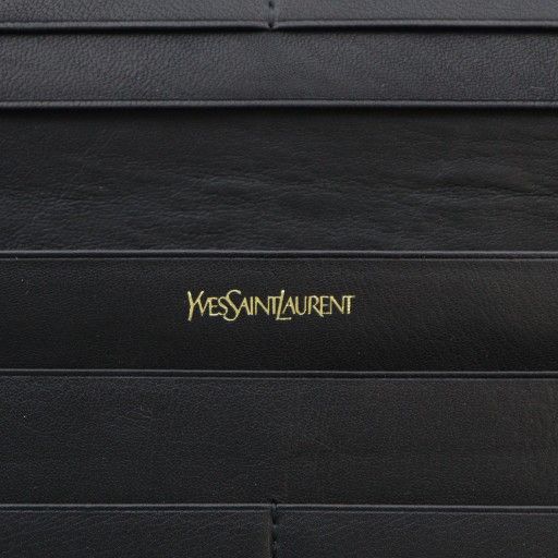 Yves Saint Laurent YVES Saint Laurent Long Wallet Leather Shape Pressed Logo