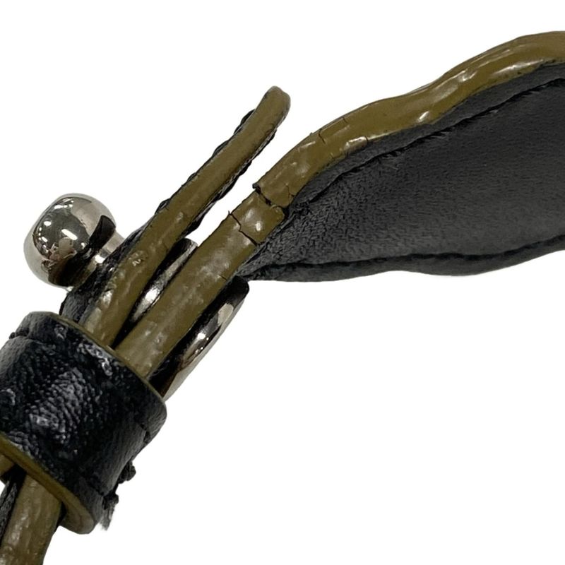 Fendi Shoulder Bag Mini Canai 8m0381 Black Chain Shoulder Leather