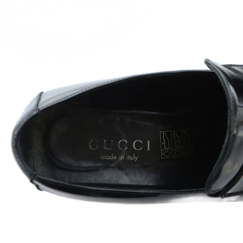 Gucci Loafers Moccasins Square Toe Logo 35.5 22.5cm (8.86in) Black - GY18 MQ -