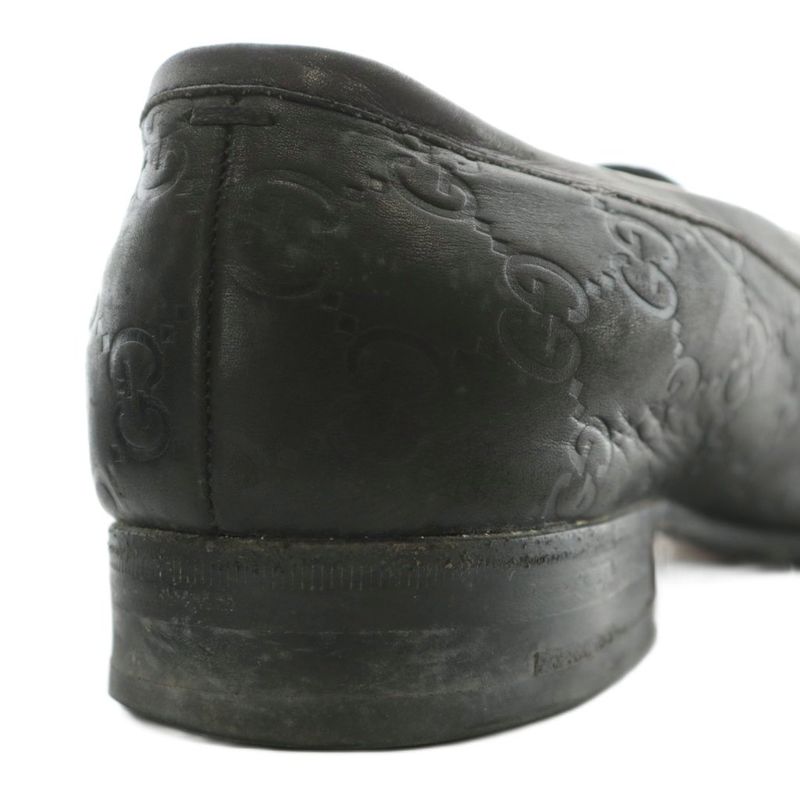 Gucci Loafer Leather Square Toe GG Pattern Shape Push 6.5 25.5cm (10.04in)