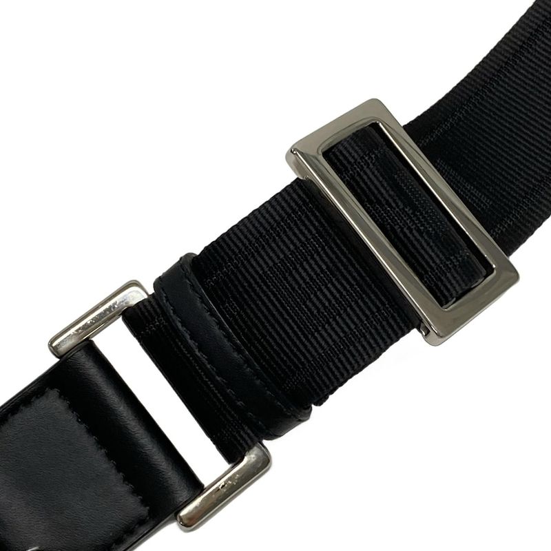 Fendi Shoulder Bag Camera Case Zucca Pattern Cam 7m0286 Gray And Black Leather