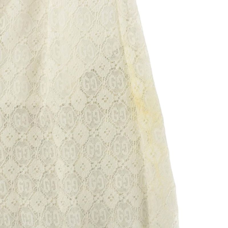 Gucci GG Floral Lace Wide Leg Trouser Long Pants Easy 38 M White 740596 Zammc