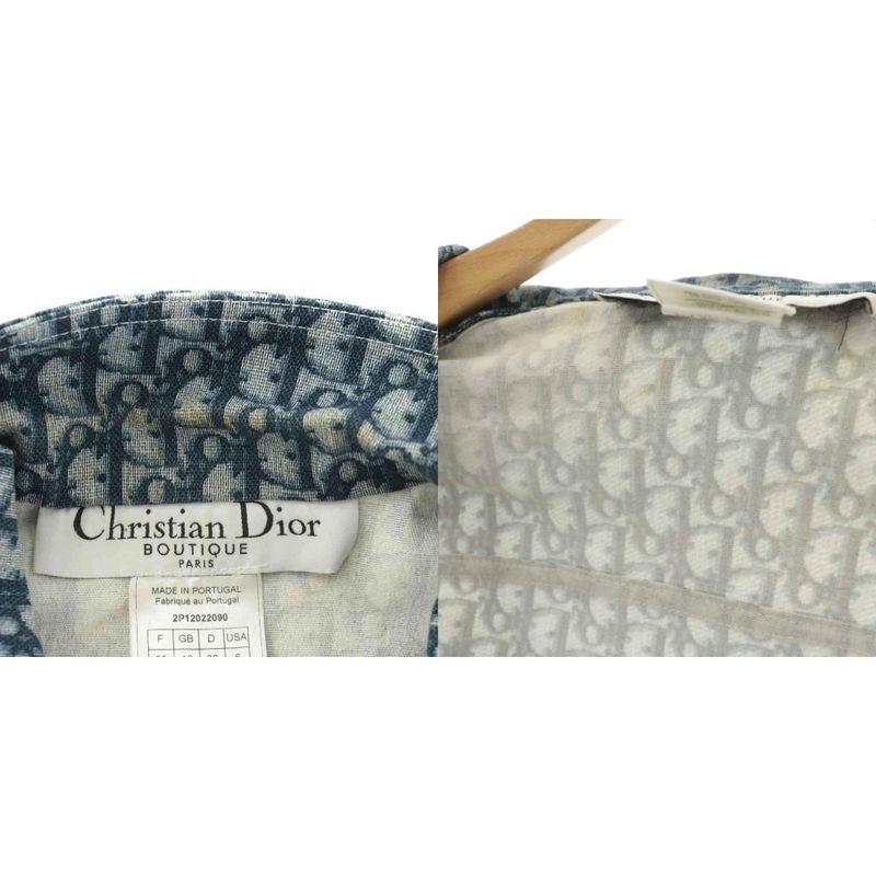 Christian DIOR Boutique Trotter Denim Jacket G Jean Jeans Oblique Logo Total