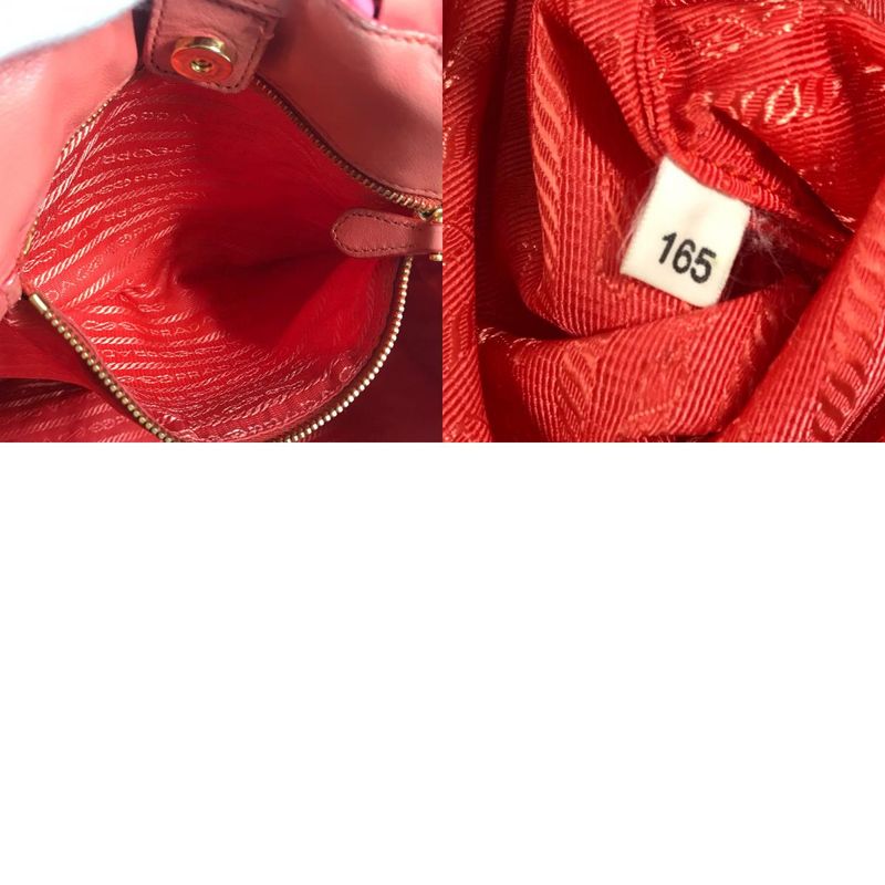 Prada Handbag Triangle Logo Triangle Logo Plate Nylon Pink