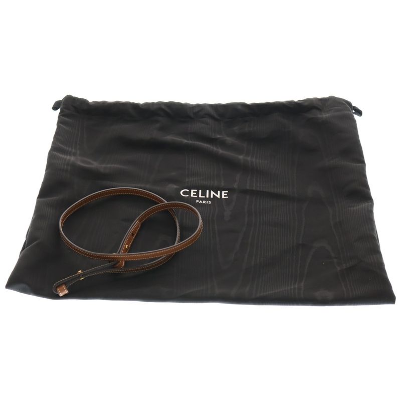 Celine Small Cabas Tice Triomphe Logo Canvas Leather 2WAY Hand Shoulder Bag