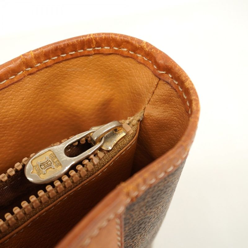 Celine Tote Bag Macadam PVC Brown Gold Hardware Women's