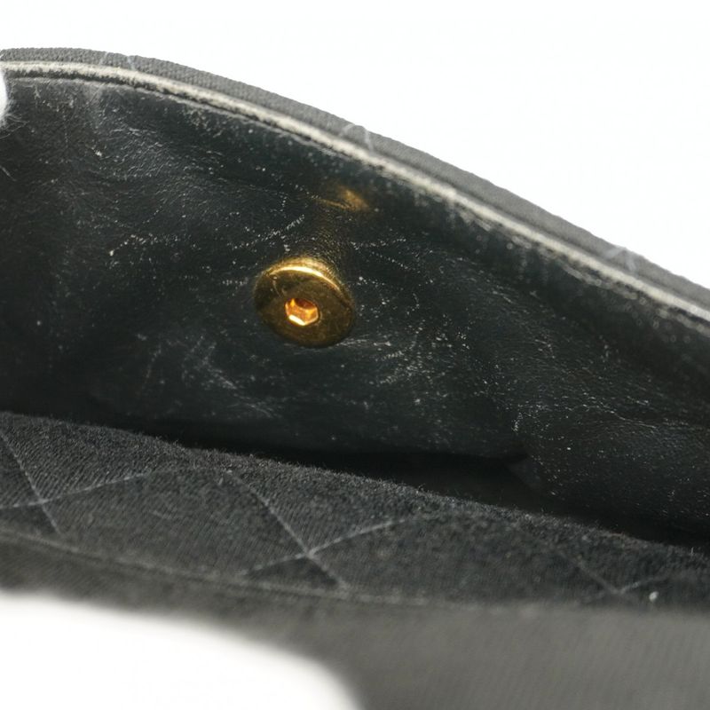 Chanel Shoulder Bag Matelasse Cotton Black Gold Hardware Women