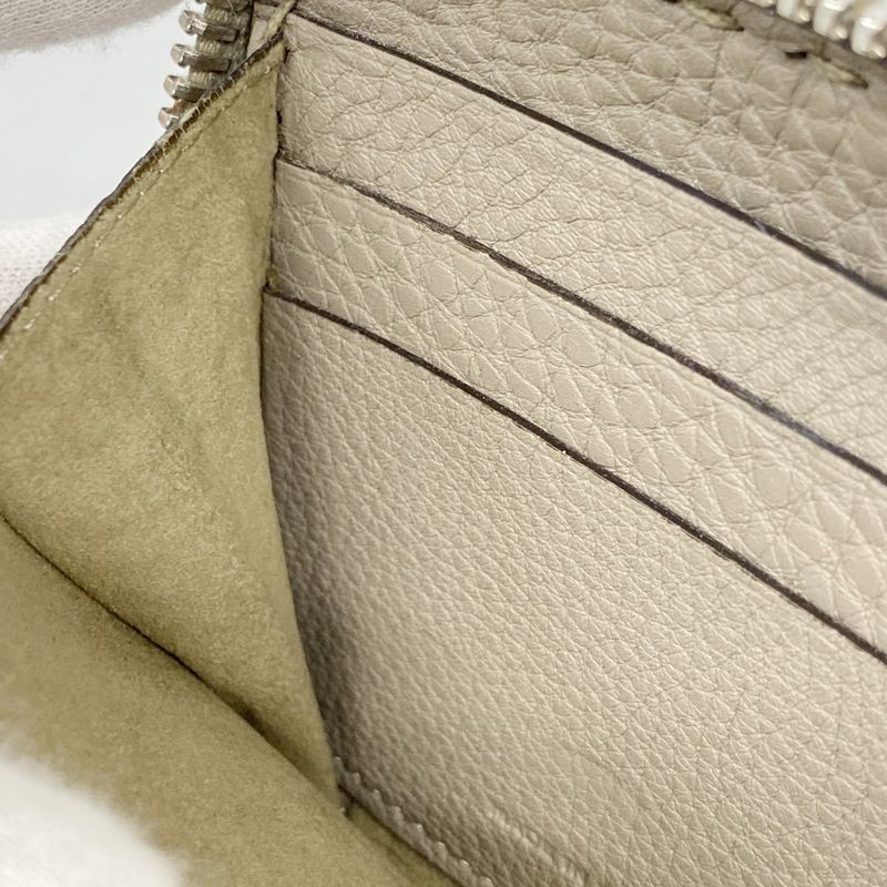 Fendi Long Wallet Selleria Leather Glazed Silver Hardware Women