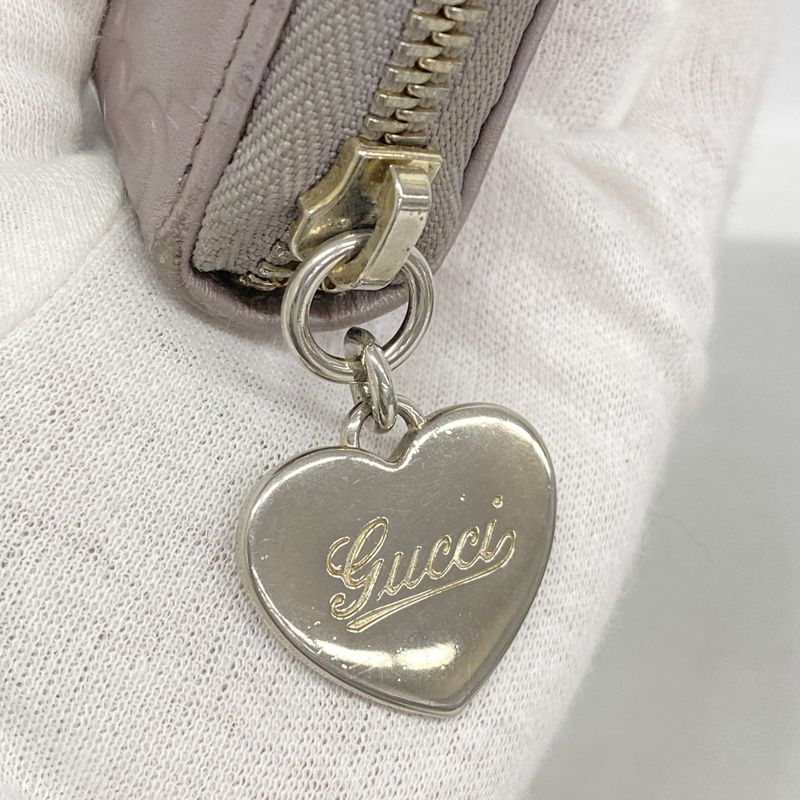 Guccissima 308260 Leather Pink Silver Hardware Women Long Wallet