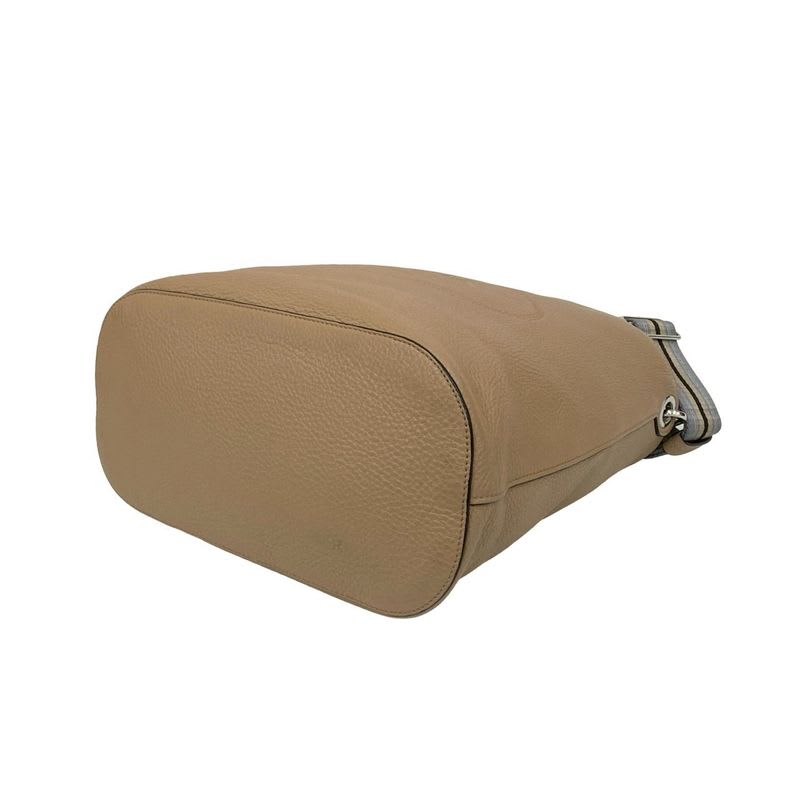Prada Logo Shape Press Vitello Phoenix Leather Shoulder Bag
