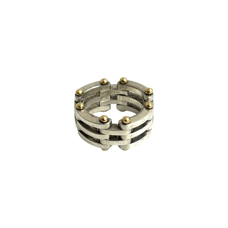 Tiffany & Co Gate Ring Silver 925 18K Gold No 7